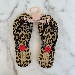 KATE SPADE Leopard Animal Print Rubber Flip Flops